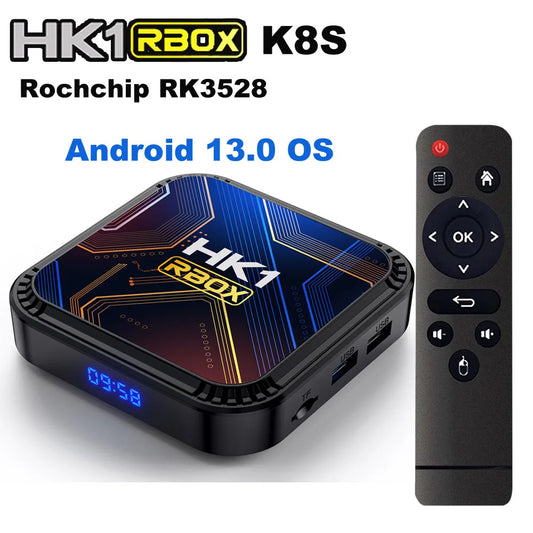 HK1 RBOX K8S Android 13 TV BOX Rockchip RK3528 2.4G 5G WIFI BT 4.0 8K