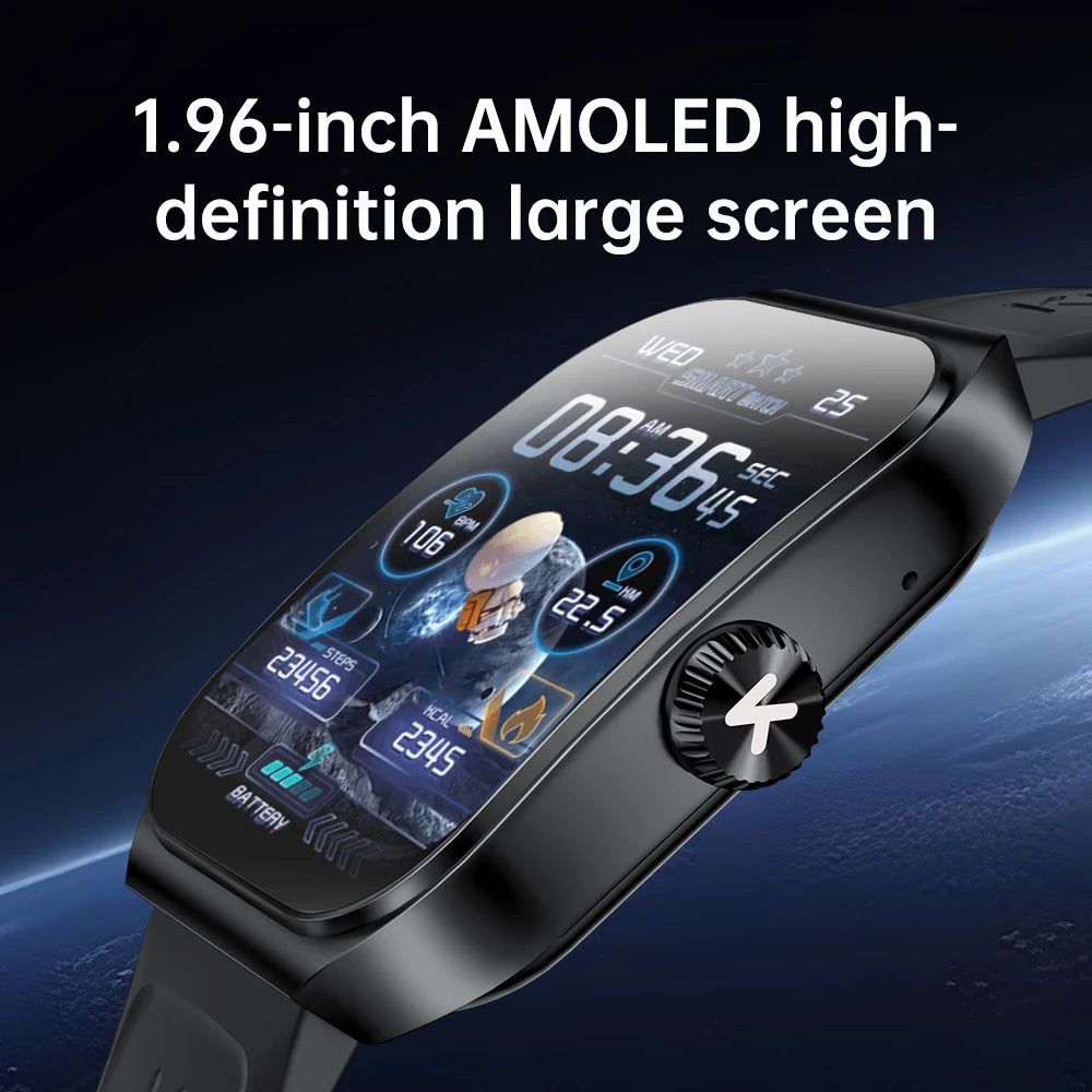 KUMI KU7 Smartwatches 1.96" Amoled 100+Sport Modes NFC IP68 Waterproof