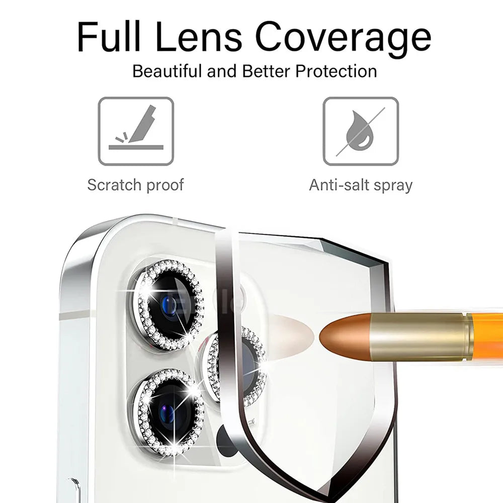 9D Diamond Camera Protector For Iphone 16 Pro Max Camera Tempered