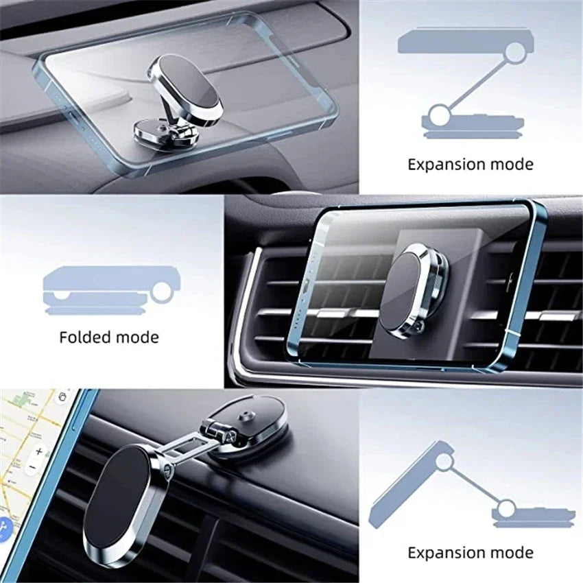 1080° Rotation Foldable Car Magnetic Phone Holder Universal Air Vent