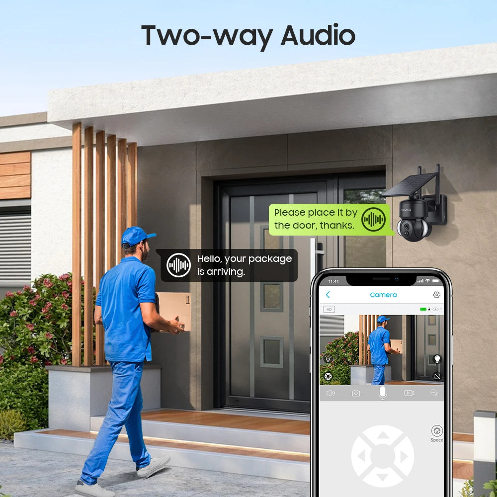 SHIWOJIA Outdoor Camera 4G / Wifi Solar Powered 7500mAh Battery with