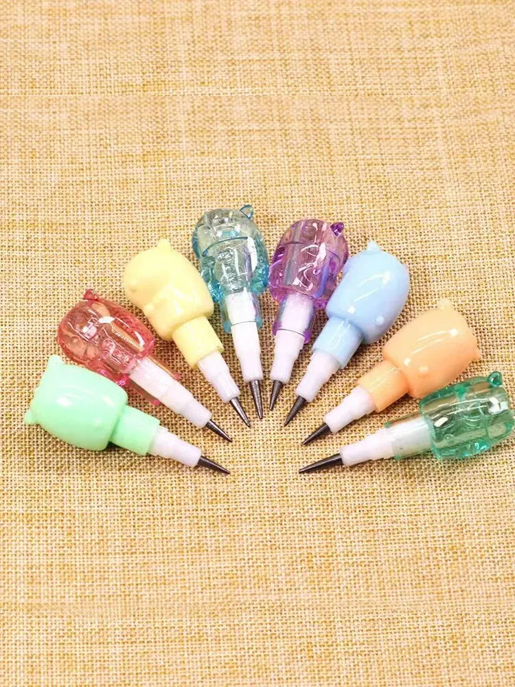 2pcs/Set Cute Bear Non Sharpening Mechanical Pencil Student Writing