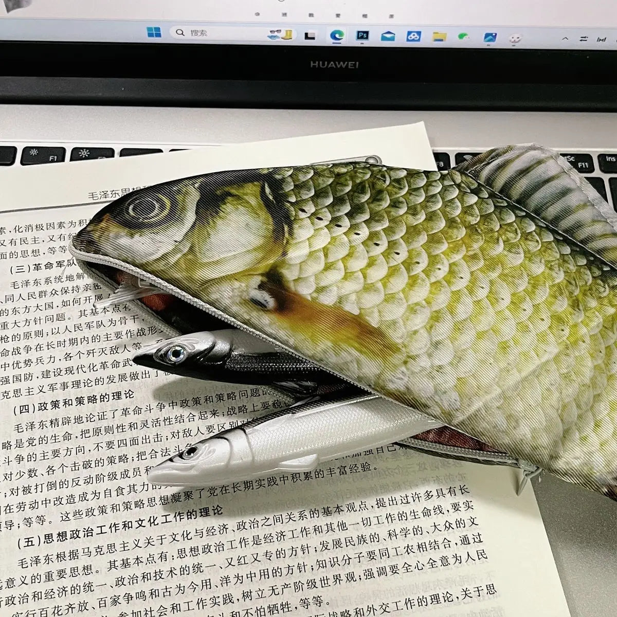 Creative Simulated Salted Fish Pencil Case Large Capacity Pencils