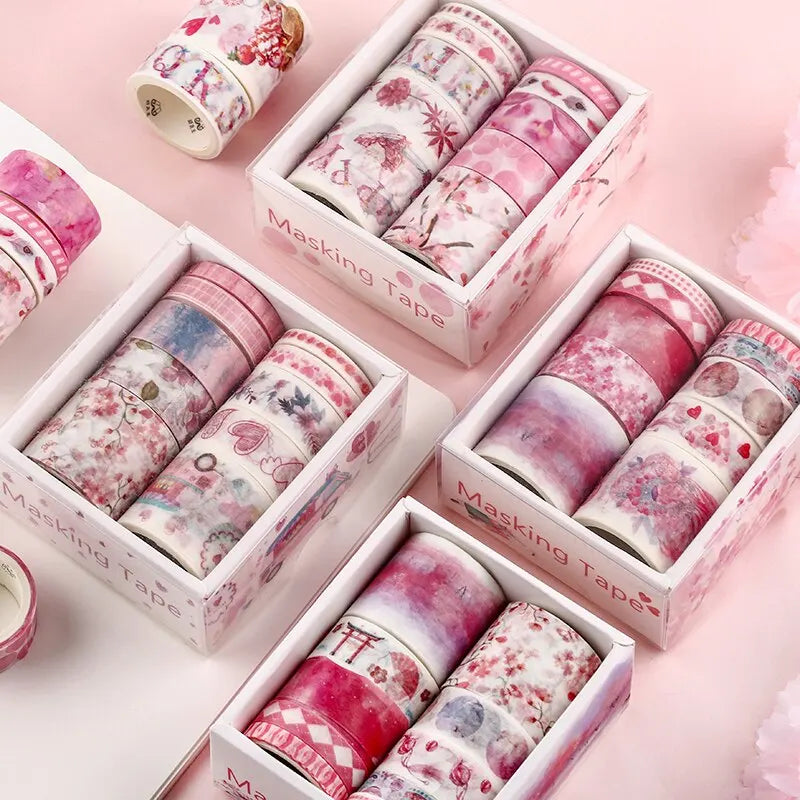 10 Rolls/box 11 Models Washi Tape Cute Illustration Style Decorative