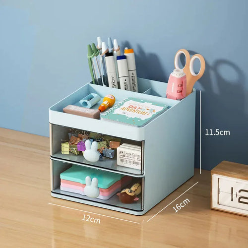 Small Desk Organizer With Drawer, Office Desktop Storage Box, Makeup