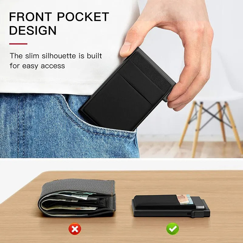 Rfid Credit Card Holder Men Thin Slim Mini Minimalist Wallets Luxury