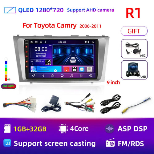 2din 9" 4G Carplay Android 12 Car Radio Multimedia Video Player For