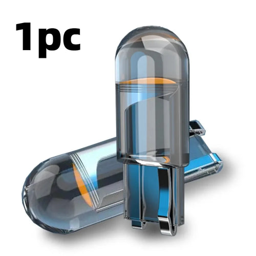 1pc W5W Led T10 Car Light COB Glass 6000K White Auto Automobiles