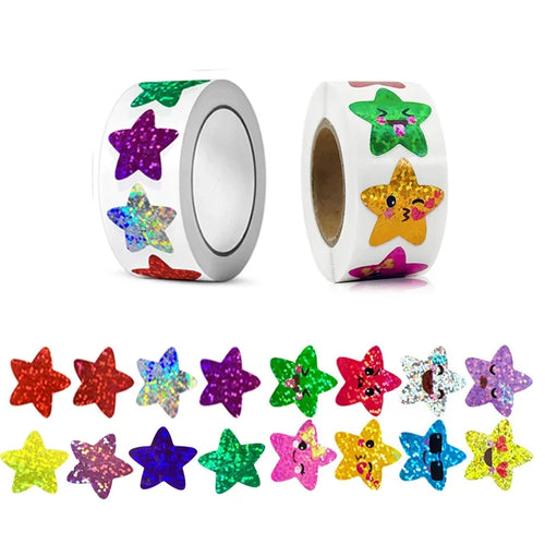 500/1000PCs Colorful Star Adhesive Stickers Kawaii Animal Scrapbook