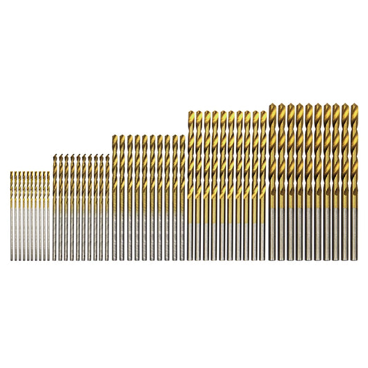 50pc titanium plated twist drill set 1-3mm small drill bit electric