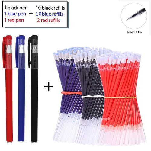 35 PCS Gel Pen Set School Supplies Black Blue Red Ink Color 0.5mm
