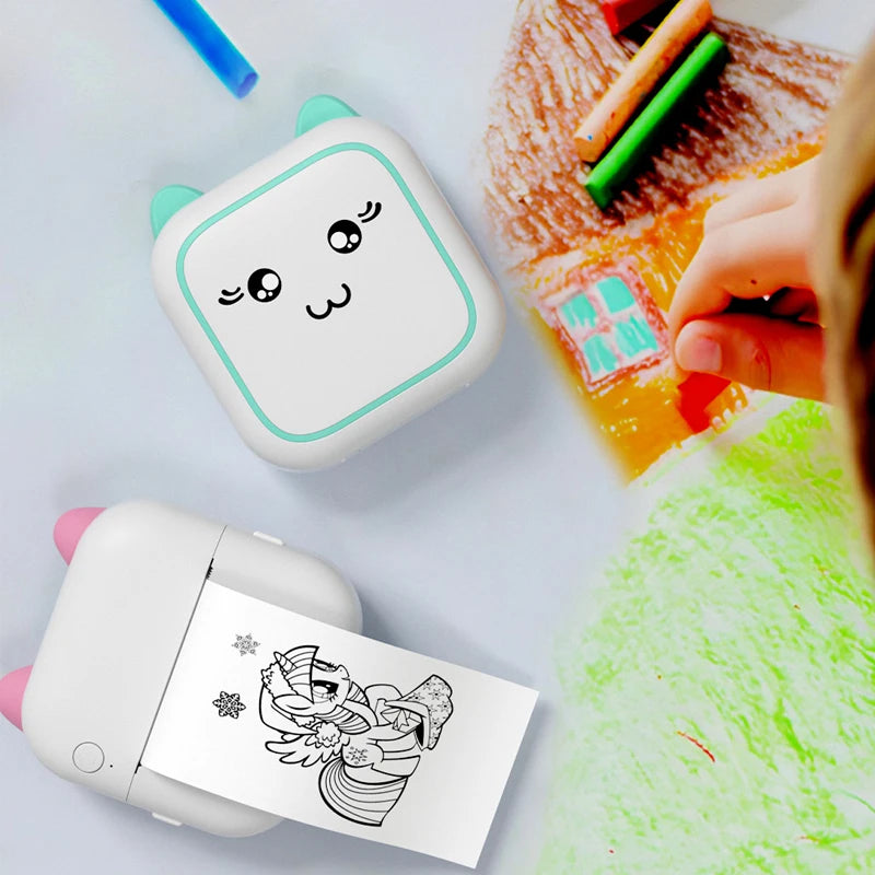 Portable Mini Wireless Photo Printer 200dpi Ink-Free Thermal Printing