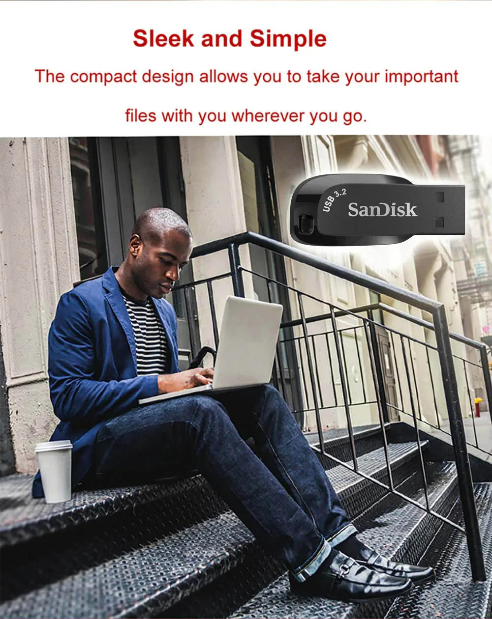 SanDisk USB 3.2 USB Flash Drive 64GB Pen Drive Memory Stick CZ410