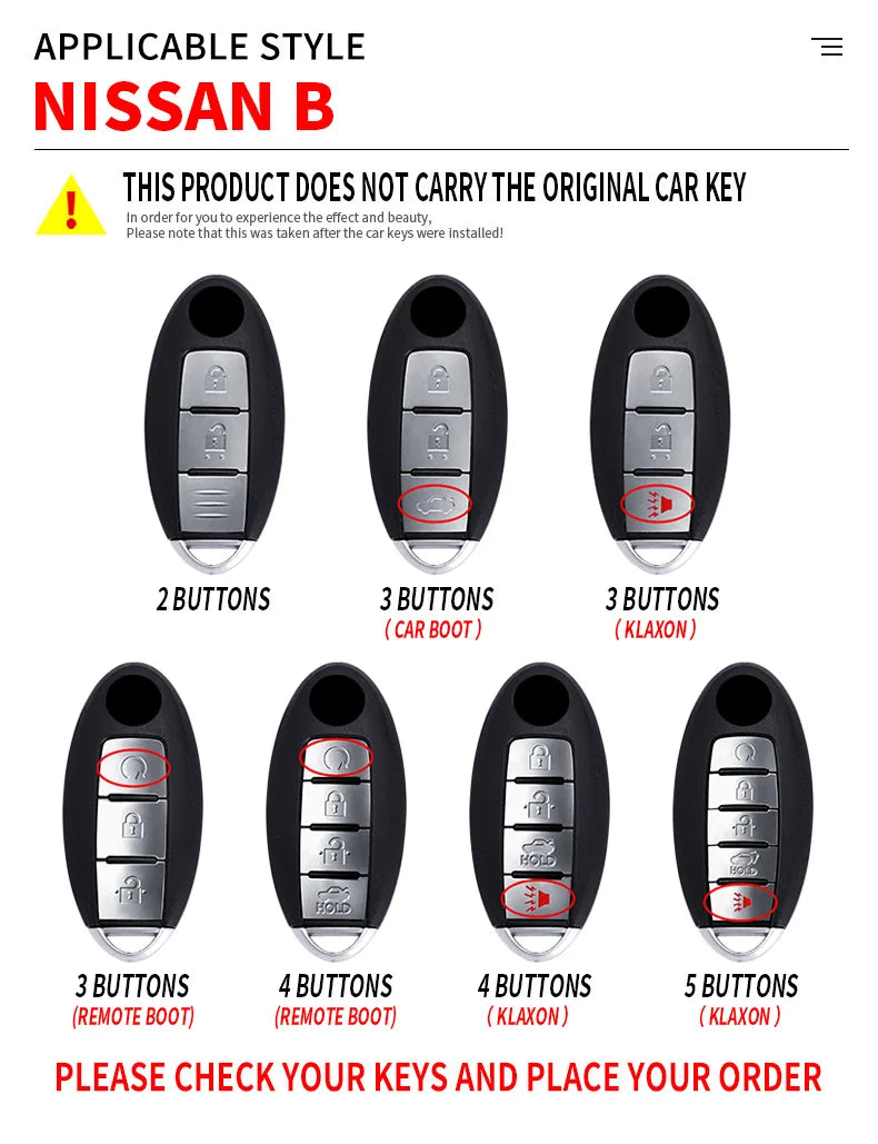 Key Fob Cover with Keychain Lanyard for Nissan Altima Sentra Maxima