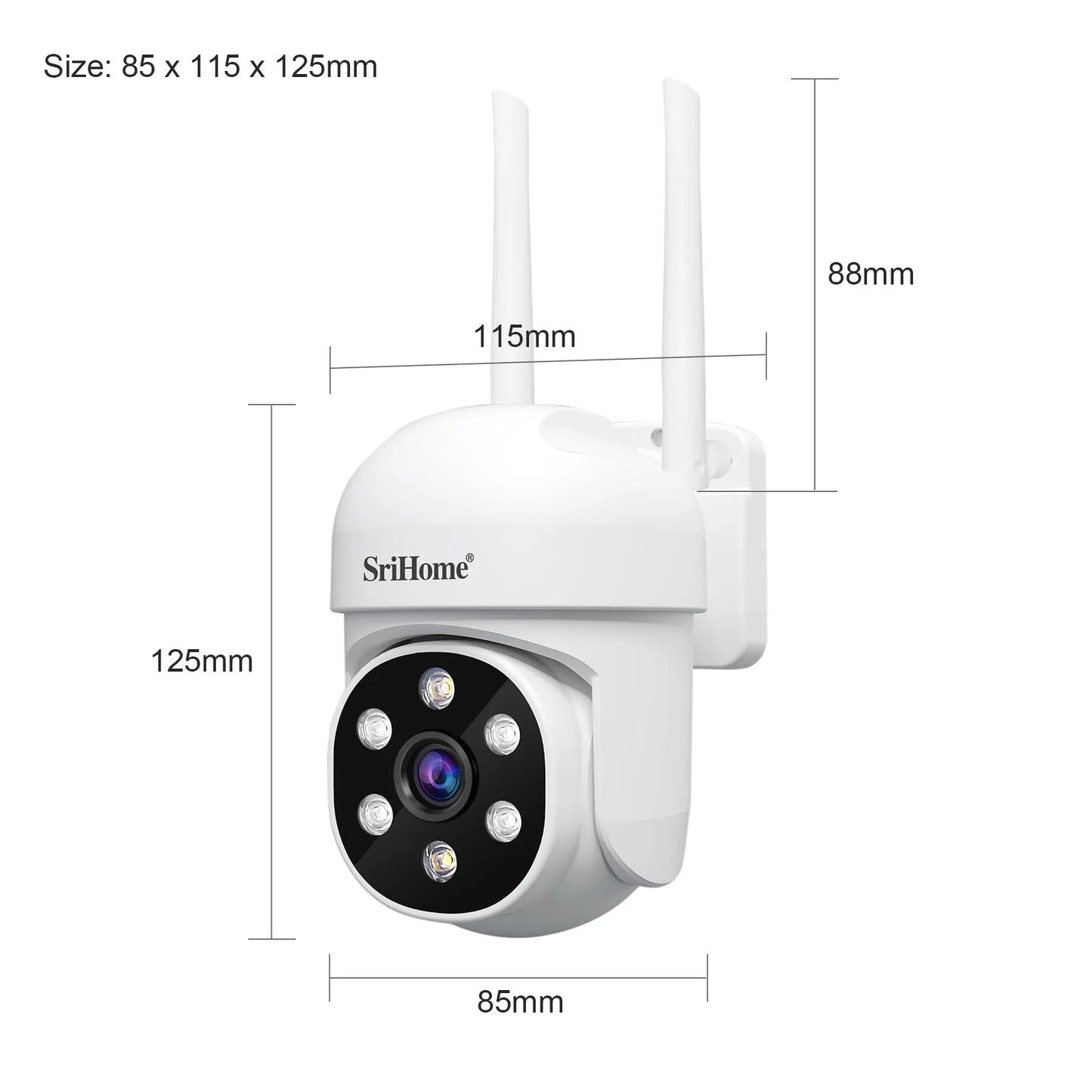 Srihome SH061 Wireless Monitoring Camera PTZ AI 1080P Home Security
