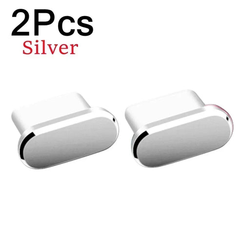 2Pcs 16PM Metal Dust Plug For iPhone 16 15 Pro Max Plus USB Type C