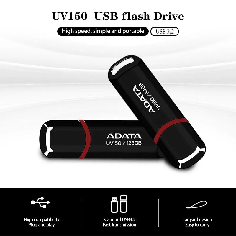 ADATA USB Flash Drives Pendrive UV150 USB 3.2 Pen Drive 32GB 64GB