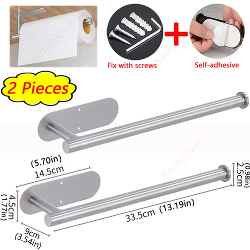 1/2PCS Kitchen Paper Towel Holder Toilet Paper Holder Adhesive Tissue