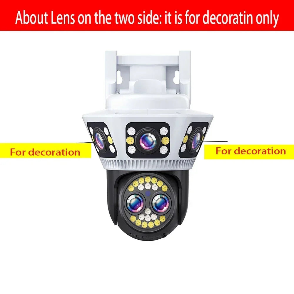 New 8K WiFi Camera Outdoor 10X Zoom Three Screen PTZ Video