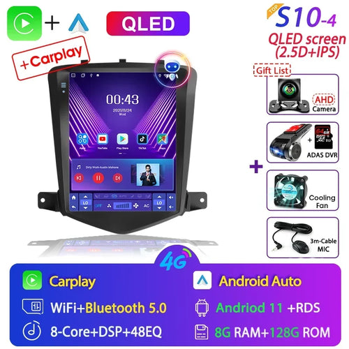 For Chevrolet Cruze 2008-2014 Carplay Android 12 Car Radio Multimedia