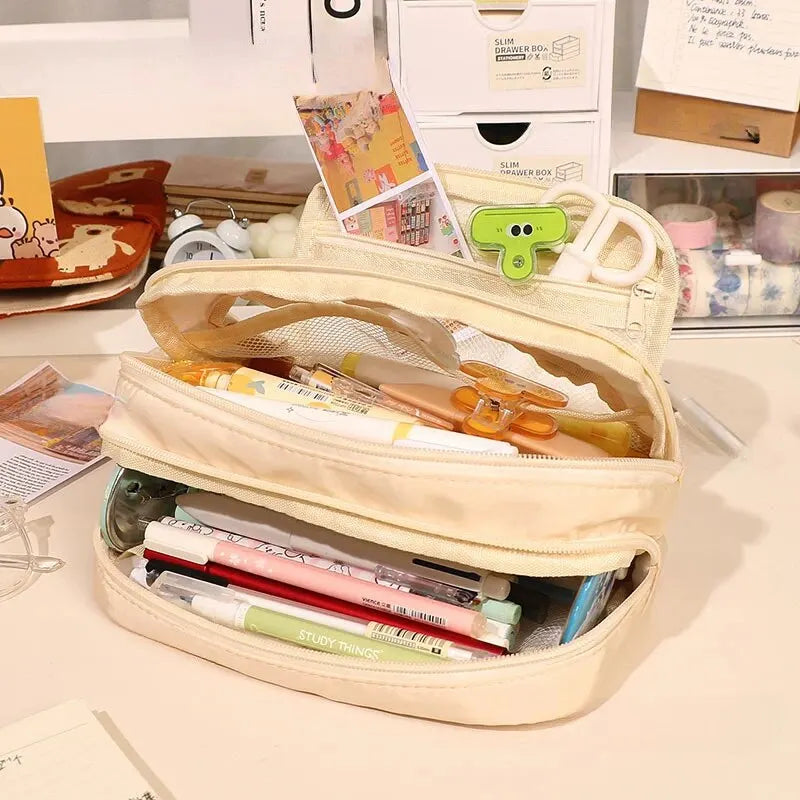 1pc Stationery Bag Pencil Case Large Capacity Pen Case Stationery Box