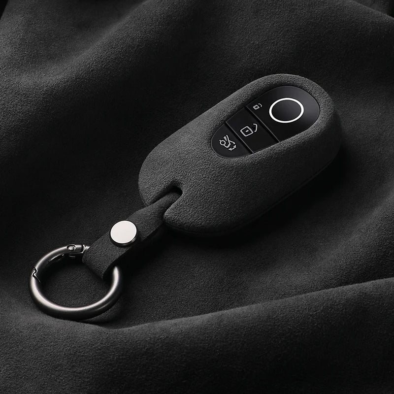 Alcantara Car Key Case Cover Holder Key Shell Buckle For 2023 Mercedes