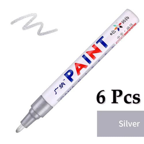 6 Pcs Colorful Permanent Paint Marker Waterproof White Markers tire