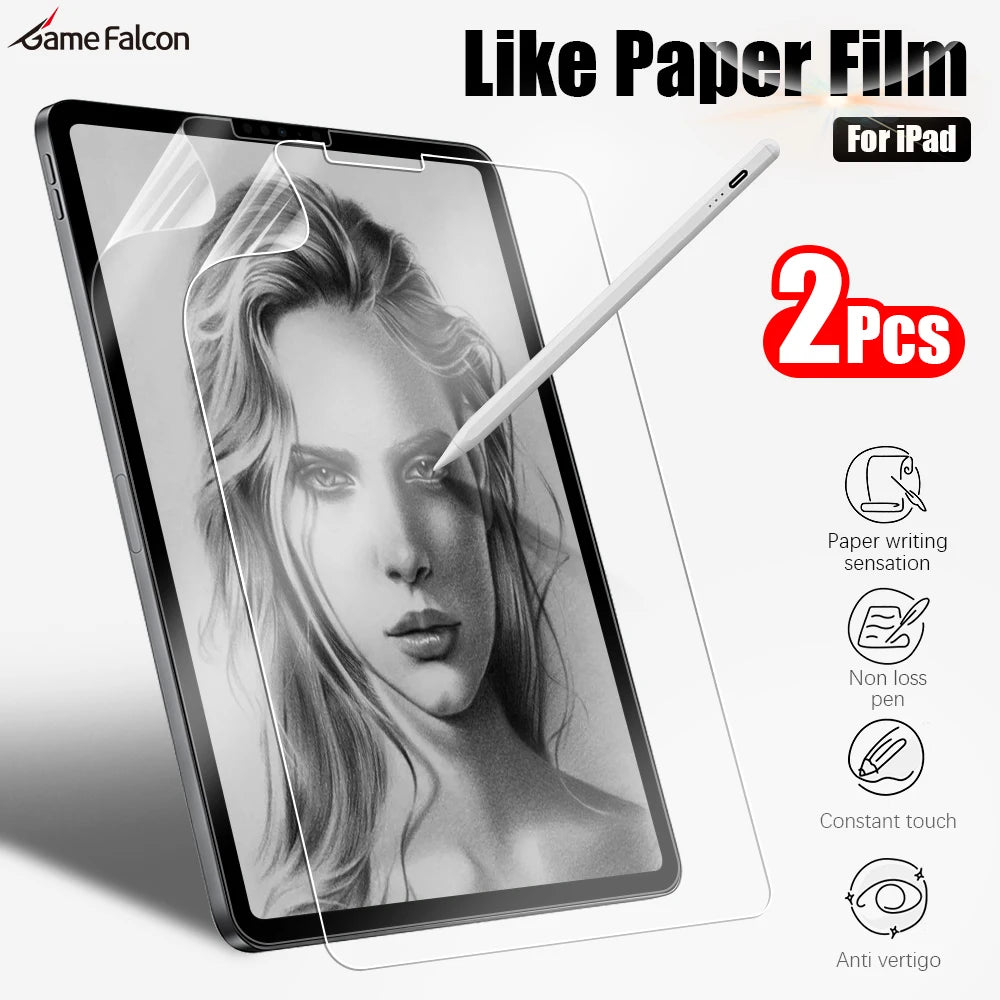 2PCS Paper Film Like For Ipad 10th Pro 13 11 M4 12.9 2024 Screen