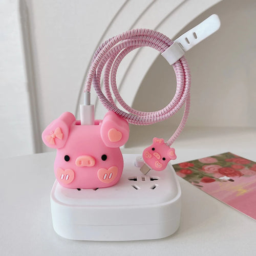 4pcs Cute Charging Data Cable Protector For iPhone 18/20w Charger