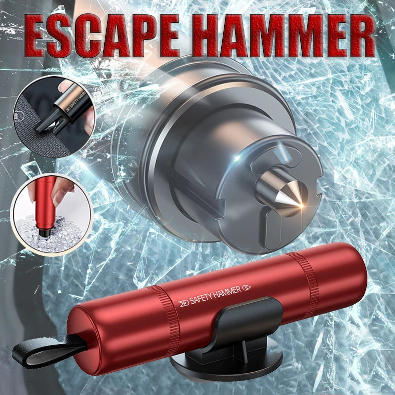 2 In 1 Car Safety Hammer Emergency Glass Breaker Cut The Seat Belt