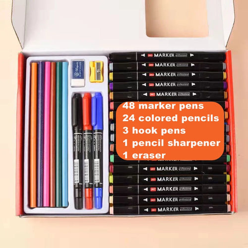 12-262 Colores Double Pen Tip Markers Brush Pens Set Painting