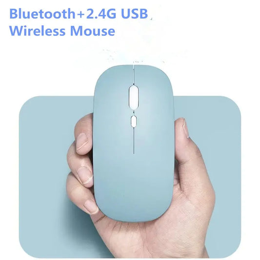 Macaron Rechargeable Wireless Bluetooth Mouse 2.4G USB Mice For