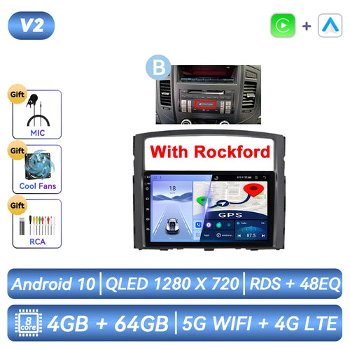 For Mitsubishi Pajero 4 2006-2014 Car Radio Android Automotive