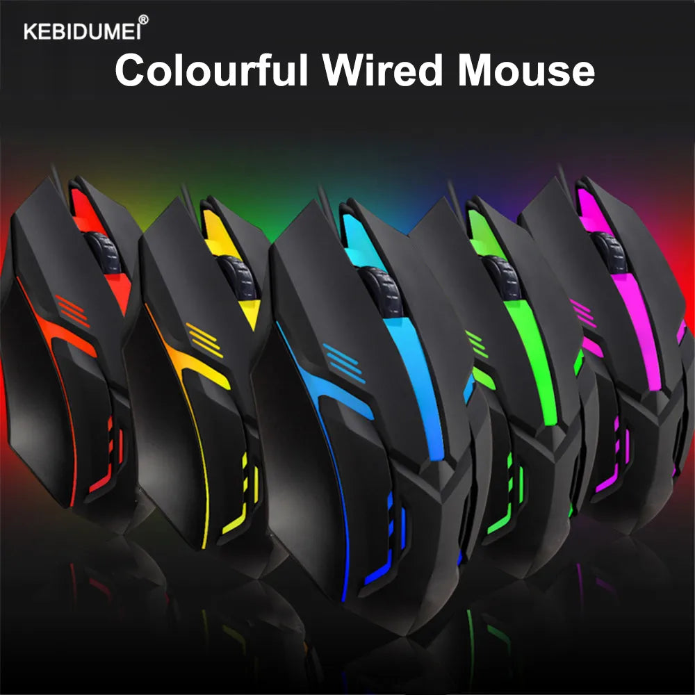 E-Sports USB Wired Mouse Colorful LED Gaming Mouse 5000 DPI Wired Mice