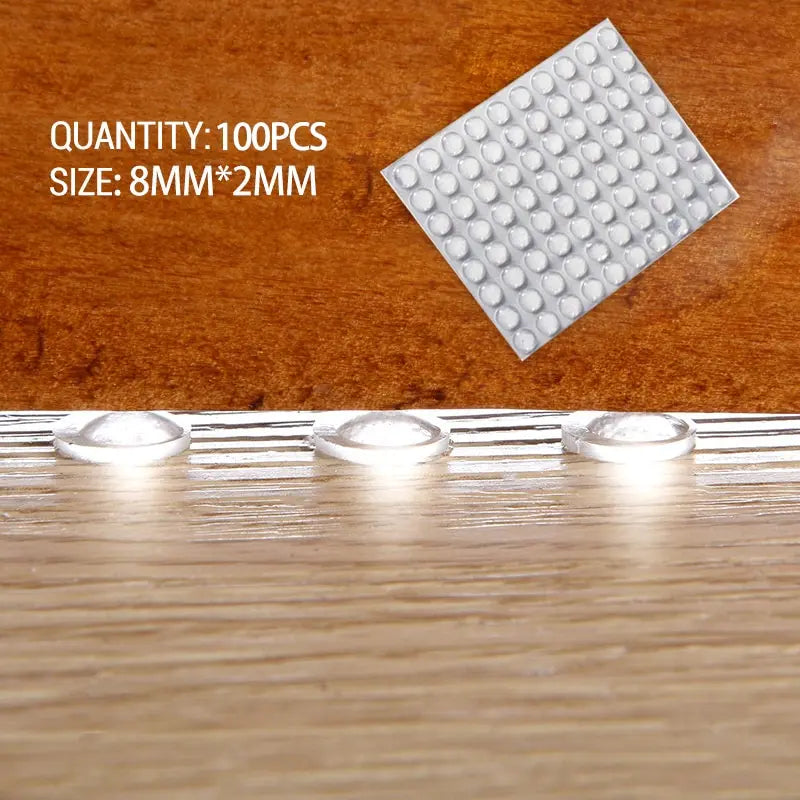100pcs 8mmx2mm Transparent Silicone Granules Door Handle Sticker