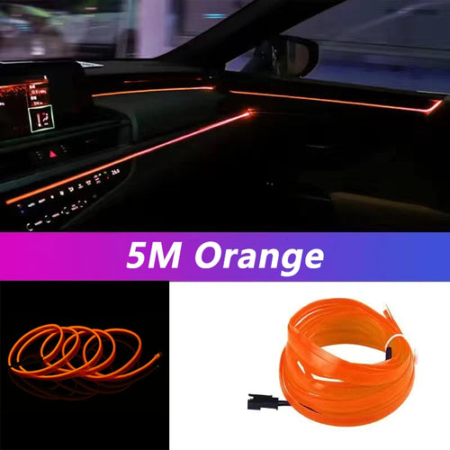 5M Car Interior Led Strip Light Neon EL Wiring Decorative Lamp For