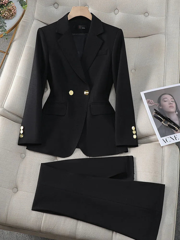 High Quality Blue Red Black White Ladies Pant Suit Women Female