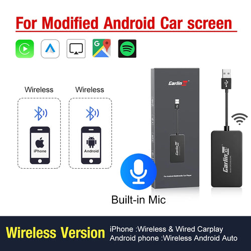 CarlinKit Wred & Wireless Android Auto & CarPlay Dongle Car USB