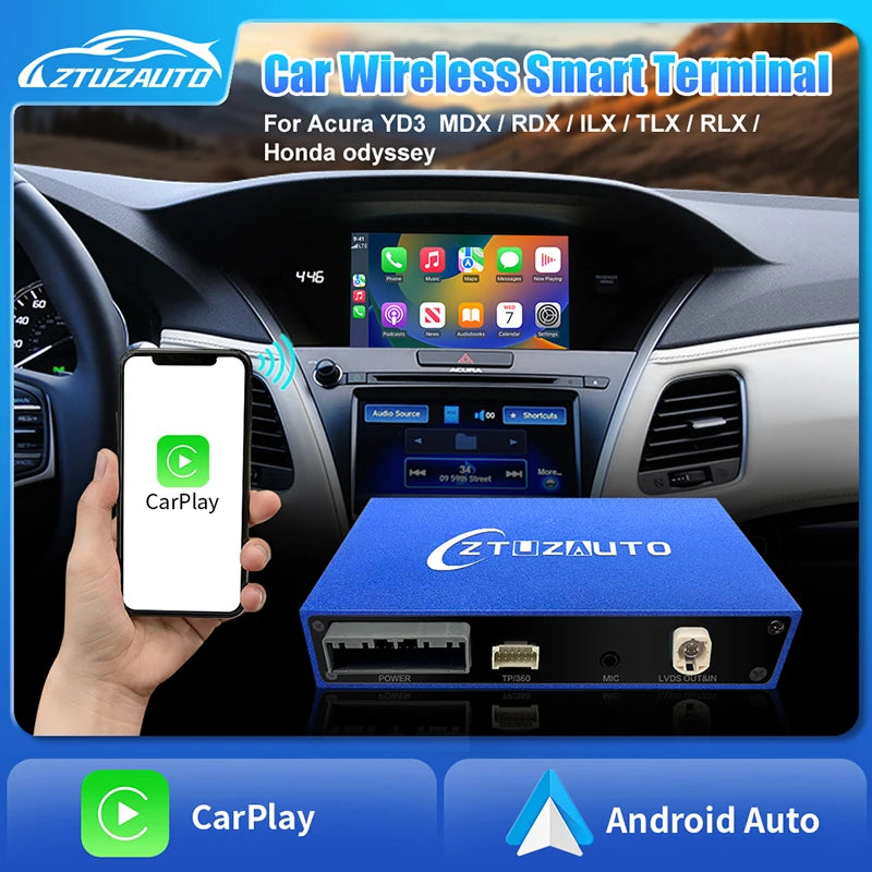 Car Ai Box Wireless Apple Carplay Android Auto For Acura YD3 MDX RDX