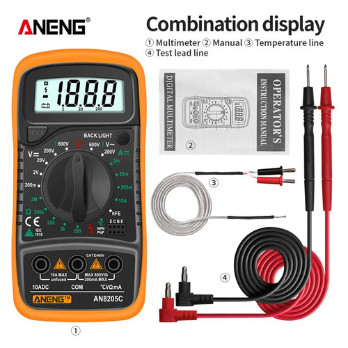 ANENG AN8205C Digital Multimeter AC/DC Ammeter Volt Ohm Multimetro