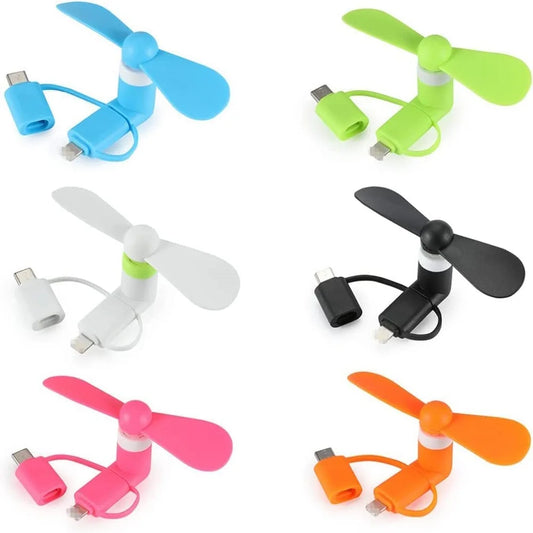 Cell Phone Fan 3-in-1 Mobile Phone Fans Compatible with
