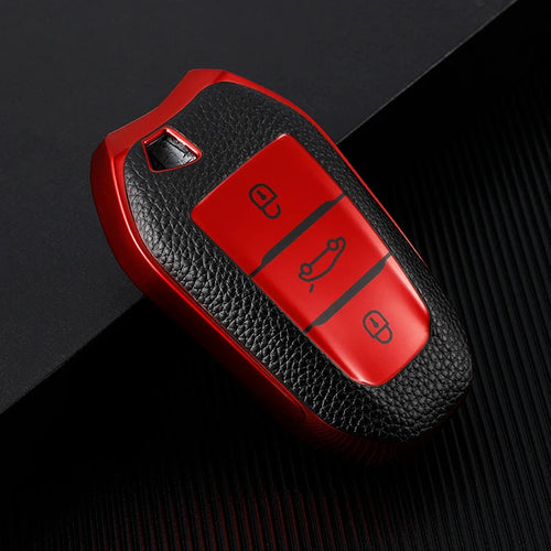 TPU Leather Car Remote Key Case Cover for Peugeot 2008 3008 4008 5008