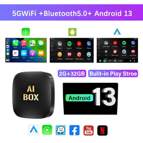 2024 Android 13 Smart Box Android Auto Wireless Carplay Adapter