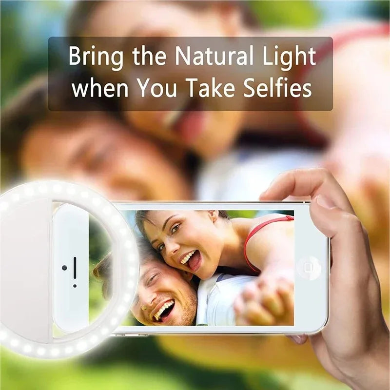 LED Light Ring USB Charge Portable Circle Clip-on LED Selfie Fill