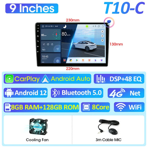 Vtopek 7 9 10 Inch Android 12 4G Car Radio For Toyota VW Kia Nissan