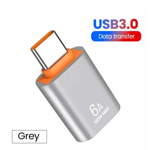 6A USB To Type C OTG Adapter 120W USB-C Male To Type-c Female Charger