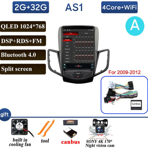 Car Radio Carplay For Ford Fiesta MK7 2009 - 2016 Navigation GPS