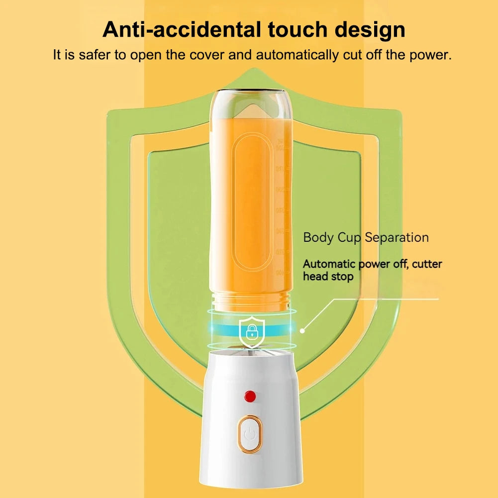500ML Portable Electric Blender 40W USB Rechargeable Cordless Juicer