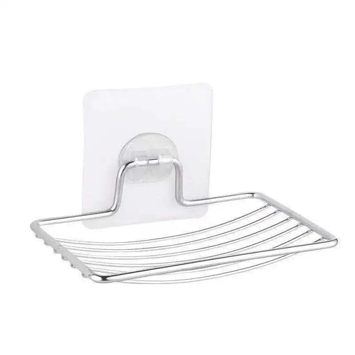 1pc-Stainless Steel Soap Rack Punch-free Nail-free Bathroom Single