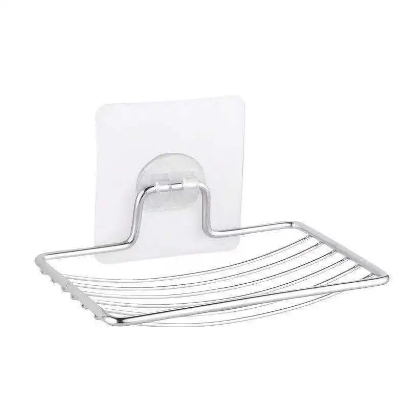 1pc-Stainless Steel Soap Rack Punch-free Nail-free Bathroom Single